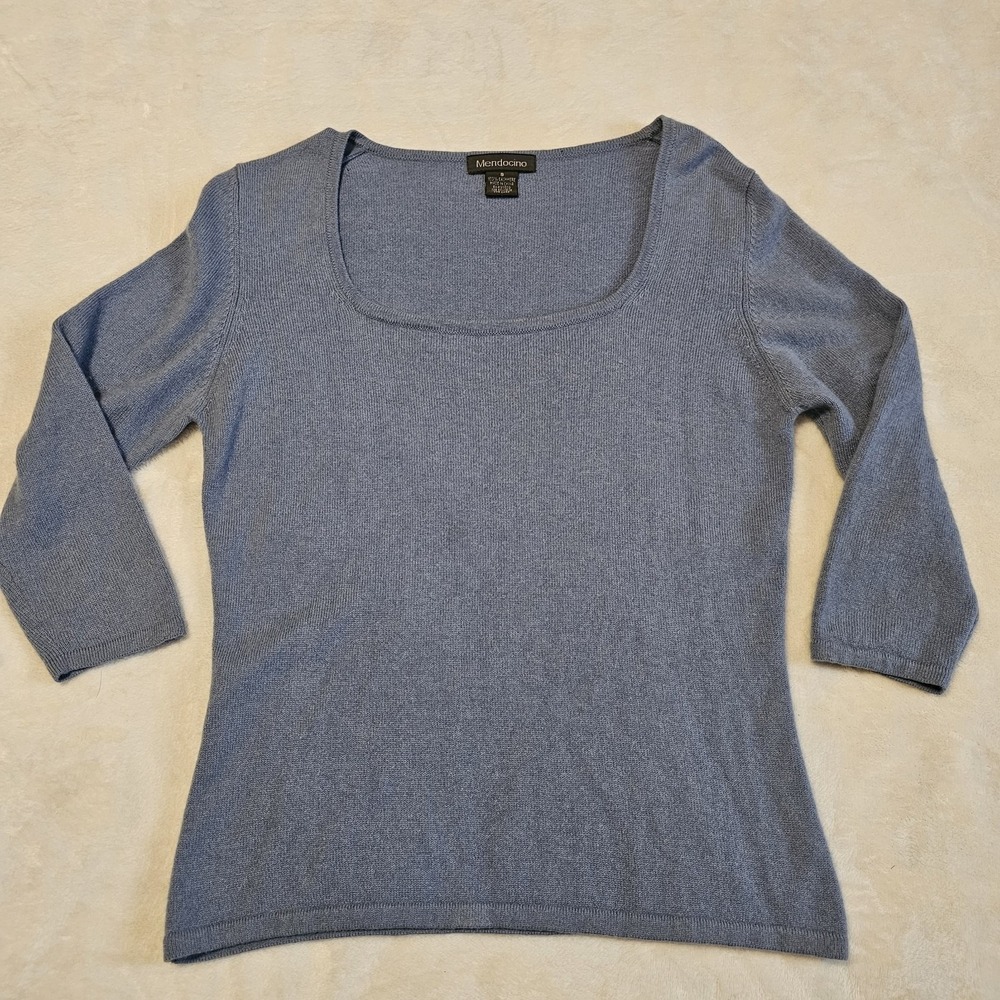 Mendocino 100% Cashmere Light Blue Sweater Women's Size Small